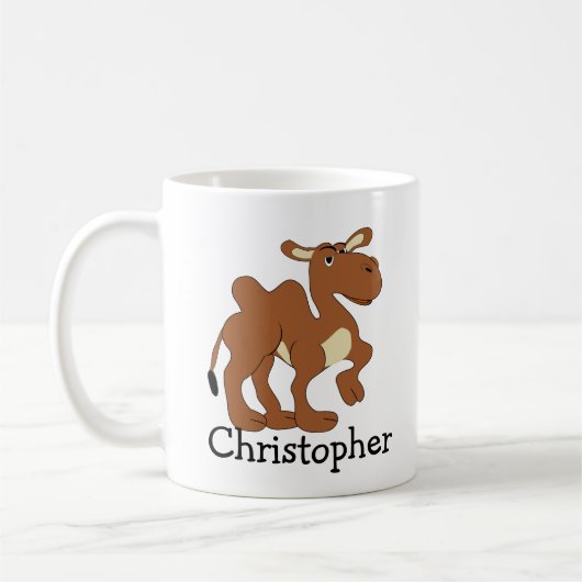 Bactrian Camel Design Personalised コーヒーマグカップ (左)