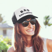 BADインフルエンスブラックタイポグラフィトラック車帽 キャップ