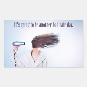 Bad おもしろい Hair Dayスタンプ 長方形シール