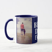 Bad 最高の Ever Father's Day 2 Photo Collage Blue マグカップ (左)