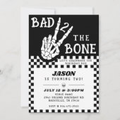 Bad 2 the Bone スケルトンの2歳の誕生日パーティー 招待状 (正面)
