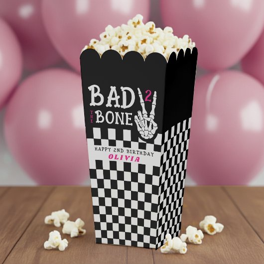 Bad 2 the Bone スケルトン ピンク 2歳の誕生日パーティー フェイバーボックス