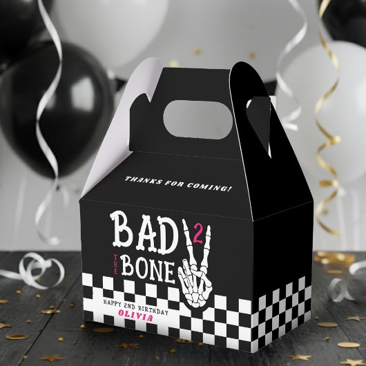 Bad 2 the Bone スケルトン ピンク 2歳の誕生日パーティー フェイバーボックス