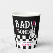 Bad 2 the Bone スケルトン ピンク 2歳の誕生日パーティー 紙コップ (正面)