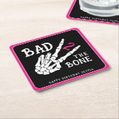 Bad 2 the Bone スケルトン 2歳の誕生日パーティー スクエアペーパーコースター (アングル)
