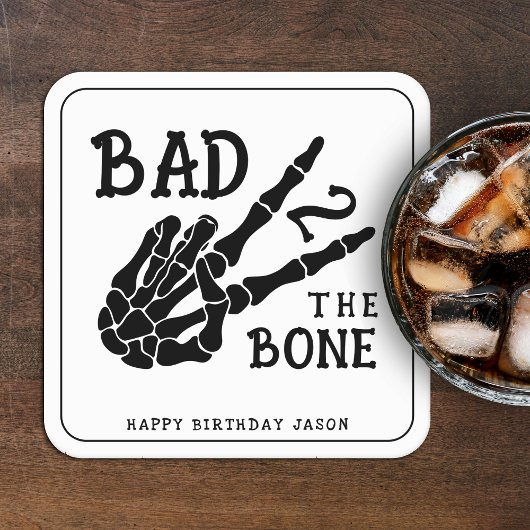 Bad 2 the Bone スケルトン 2歳の誕生日パーティー スクエアペーパーコースター