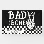 Bad 2 the Bone スケルトン 2歳の誕生日パーティー 横断幕 (横)