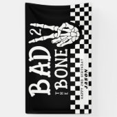 Bad 2 the Bone スケルトン 2歳の誕生日パーティー 横断幕 (縦)