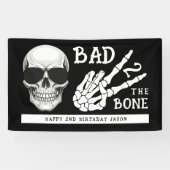 Bad 2 the Bone スケルトン 2歳の誕生日パーティー 横断幕 (横)