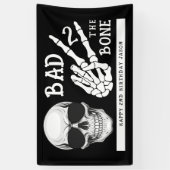 Bad 2 the Bone スケルトン 2歳の誕生日パーティー 横断幕 (縦)