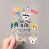Bad 2 the Bone Dogs & Cat Balloons 2nd Birthday アクリル招待状 (インサイチュ (ポータブル))