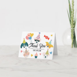 Bad 2 the Bone Dogs & Cat Balloons 2nd Birthday サンキューカード