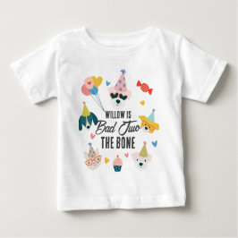 Bad 2 the Bone Dogs & Cat Balloons 2nd Birthday ベビーTシャツ
