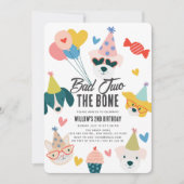 Bad 2 the Bone Dogs & Cat Balloons 2nd Birthday 招待状 (正面)