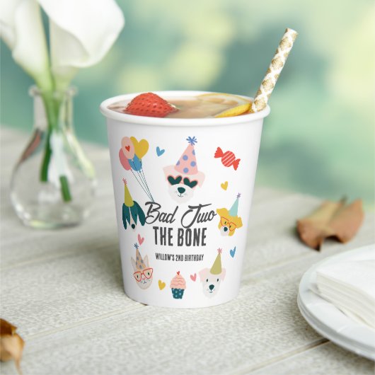 Bad 2 the Bone Dogs & Cat Balloons 2nd Birthday 紙コップ (インサイチュ)