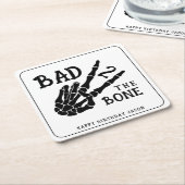 Bad 2 the Bone Skeleton 2nd Birthday Party スクエアペーパーコースター (アングル)