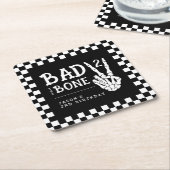 Bad 2 the Bone Skeleton 2nd Birthday Party スクエアペーパーコースター (アングル)