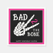 Bad 2 the Bone Skeleton 2nd Birthday Party スタンダードカクテルナプキン (正面)