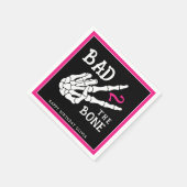 Bad 2 the Bone Skeleton 2nd Birthday Party スタンダードカクテルナプキン (角)