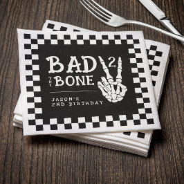 Bad 2 the Bone Skeleton 2nd Birthday Party スタンダードカクテルナプキン