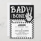 Bad 2 the Bone Skeleton 2nd Birthday Party 招待状 (正面)