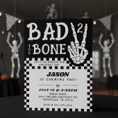 Bad 2 the Bone Skeleton 2nd Birthday Party 招待状