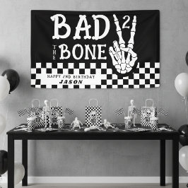 Bad 2 the Bone Skeleton 2nd Birthday Party 横断幕