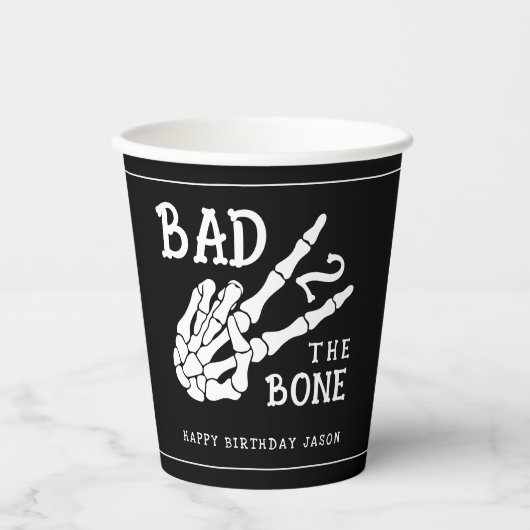 Bad 2 the Bone Skeleton 2nd Birthday Party 紙コップ (正面)