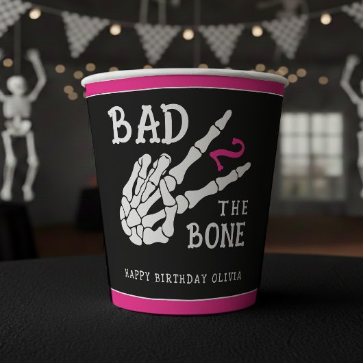 Bad 2 the Bone Skeleton 2nd Birthday Party 紙コップ