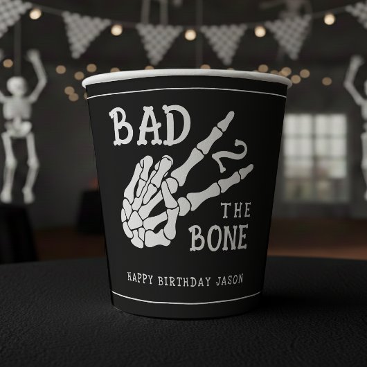 Bad 2 the Bone Skeleton 2nd Birthday Party 紙コップ