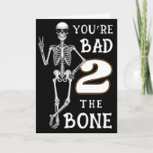 Bad 2 the Bone Skeleton Funny Happy 2nd Birthday カード (正面)