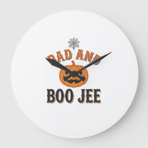 Bad And Boo Jee ハロウィン パンプキン グラフィック_1 ラージ壁時計