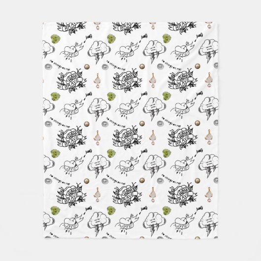 Bad and Boo-jee Gothic Halloween フリースブランケット (正面)