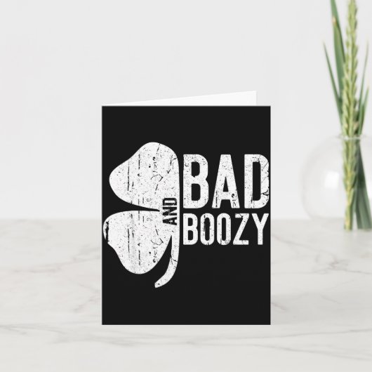 Bad And Boozy Shirt Irish Men Women St Patricks Da カード (正面)