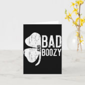 Bad And Boozy Shirt Irish Men Women St Patricks Da カード (黄色い花)