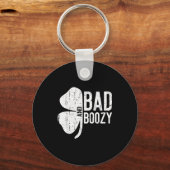 Bad And Boozy Shirt Irish Men Women St Patricks Da キーホルダー (正面)