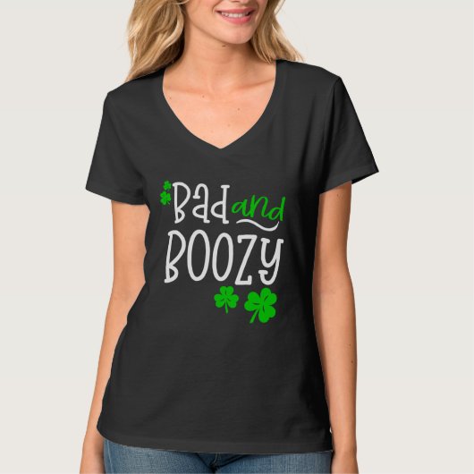 Bad and Boozy St Patricks Day party Drinking St Pa Tシャツ (正面)