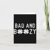 Bad And Boozy St Patricks Day Shamrock Green  カード (正面)