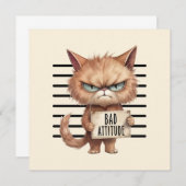 Bad Attitation Cat Mugshot おもしろい - Felineデザイン (正面/裏面)