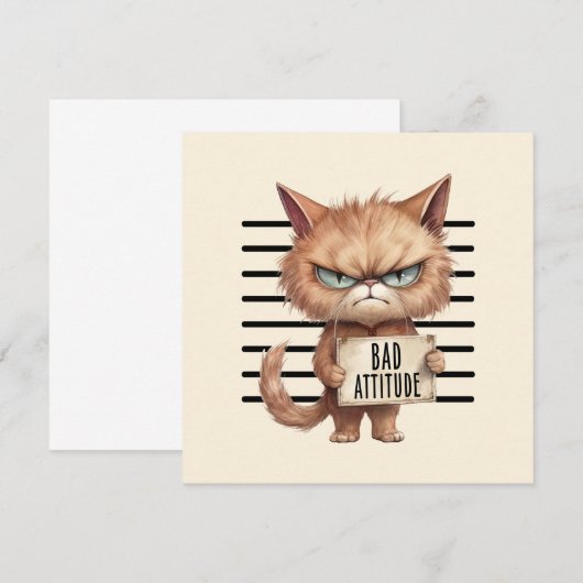 Bad Attitation Cat Mugshot おもしろい - Felineデザイン (正面/裏面)