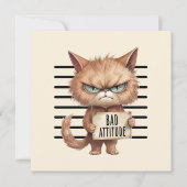 Bad Attitation Cat Mugshot おもしろい - Felineデザイン (正面)