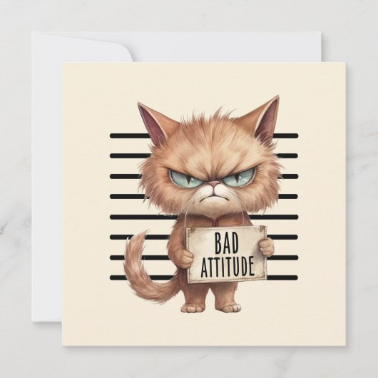 Bad Attitation Cat Mugshot おもしろい - Felineデザイン (正面)
