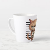 Bad Attitation Cat Mugshot おもしろい - Felineデザイン カフェラテマグ (左アングル)