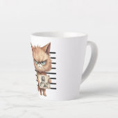 Bad Attitation Cat Mugshot おもしろい - Felineデザイン カフェラテマグ (右アングル)