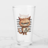Bad Attitation Cat Mugshot おもしろい - Felineデザイン タンブラーグラス (正面)