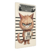Bad Attitation Cat Mugshot おもしろい - Felineデザイン ミニクリップボード (アングル)