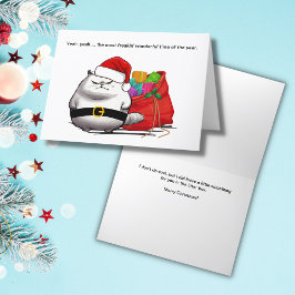 Bad Attitation Santa Catクリスマスカード カード