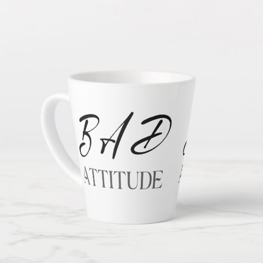 Bad Attitude, Funny Bold Quote Gift カフェラテマグ (左アングル)
