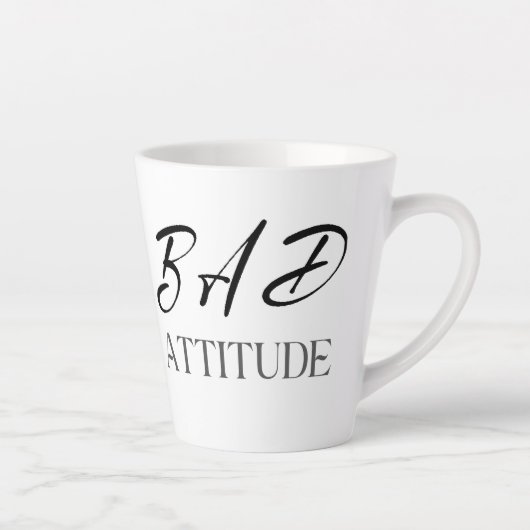 Bad Attitude, Funny Bold Quote Gift カフェラテマグ (右)