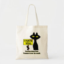 Bad Boogie Funny Tote Bag - I Hate You